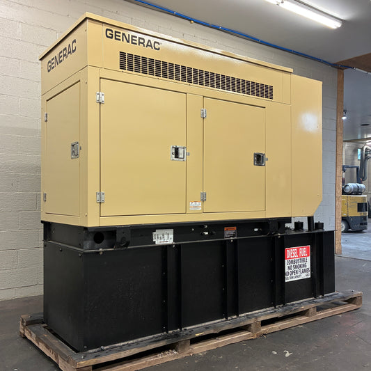 30KW Generac John Deere Diesel Standby Generator, 398hours, 120/240v 1P