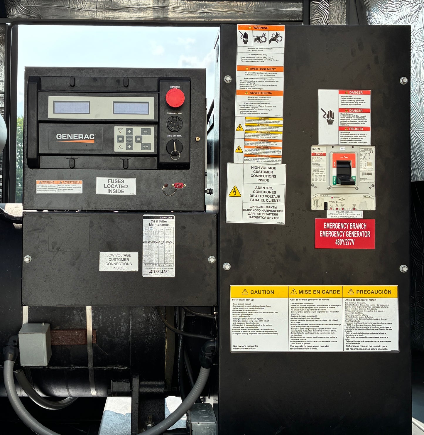 Generac 250kw Diesel Standby Generator, 352 hours, 1 or 3 Phase, w/tank
