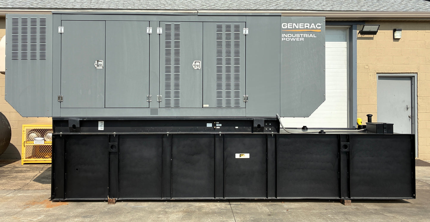 Generac 250kw Diesel Standby Generator, 352 hours, 1 or 3 Phase, w/tank