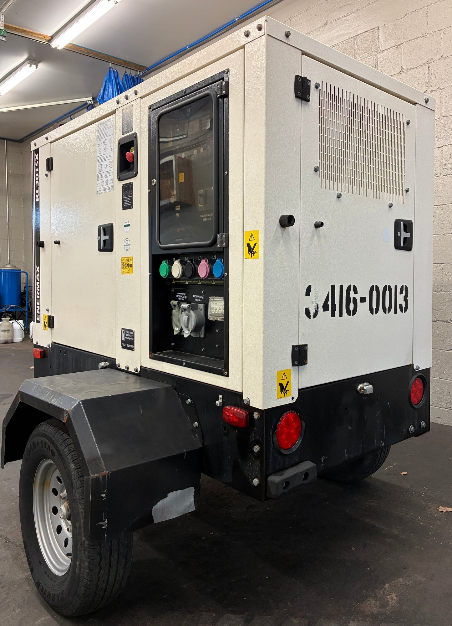 27.5KW TecnoGEN Portable Diesel Generator, 2,962 hours, 1 or 3 Phase
