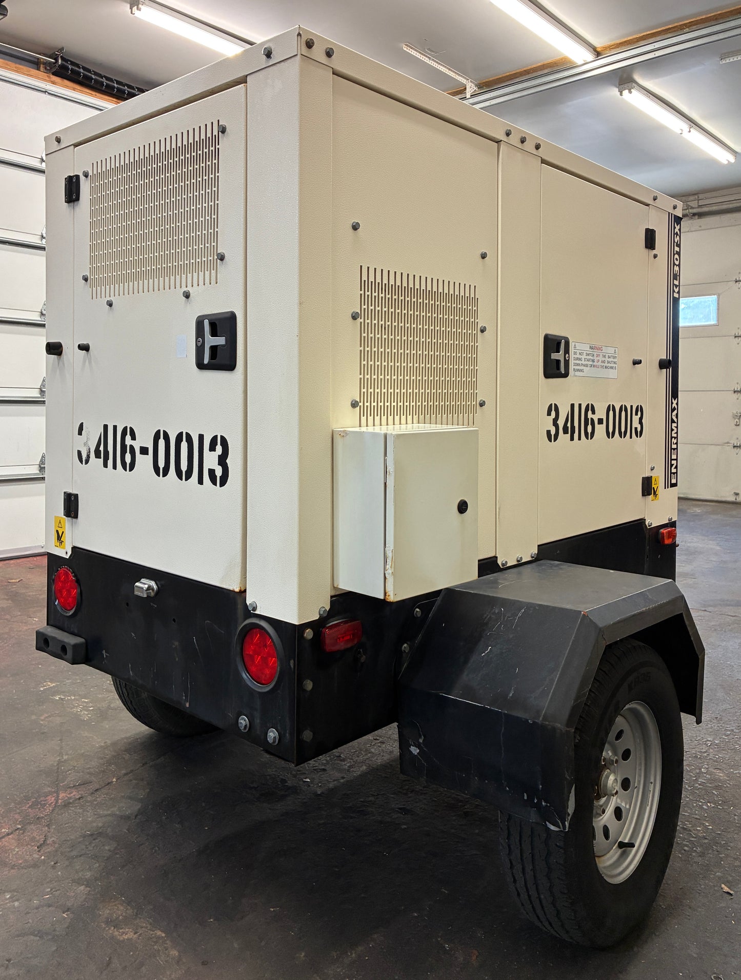 27.5KW TecnoGEN Portable Diesel Generator, 2,962 hours, 1 or 3 Phase