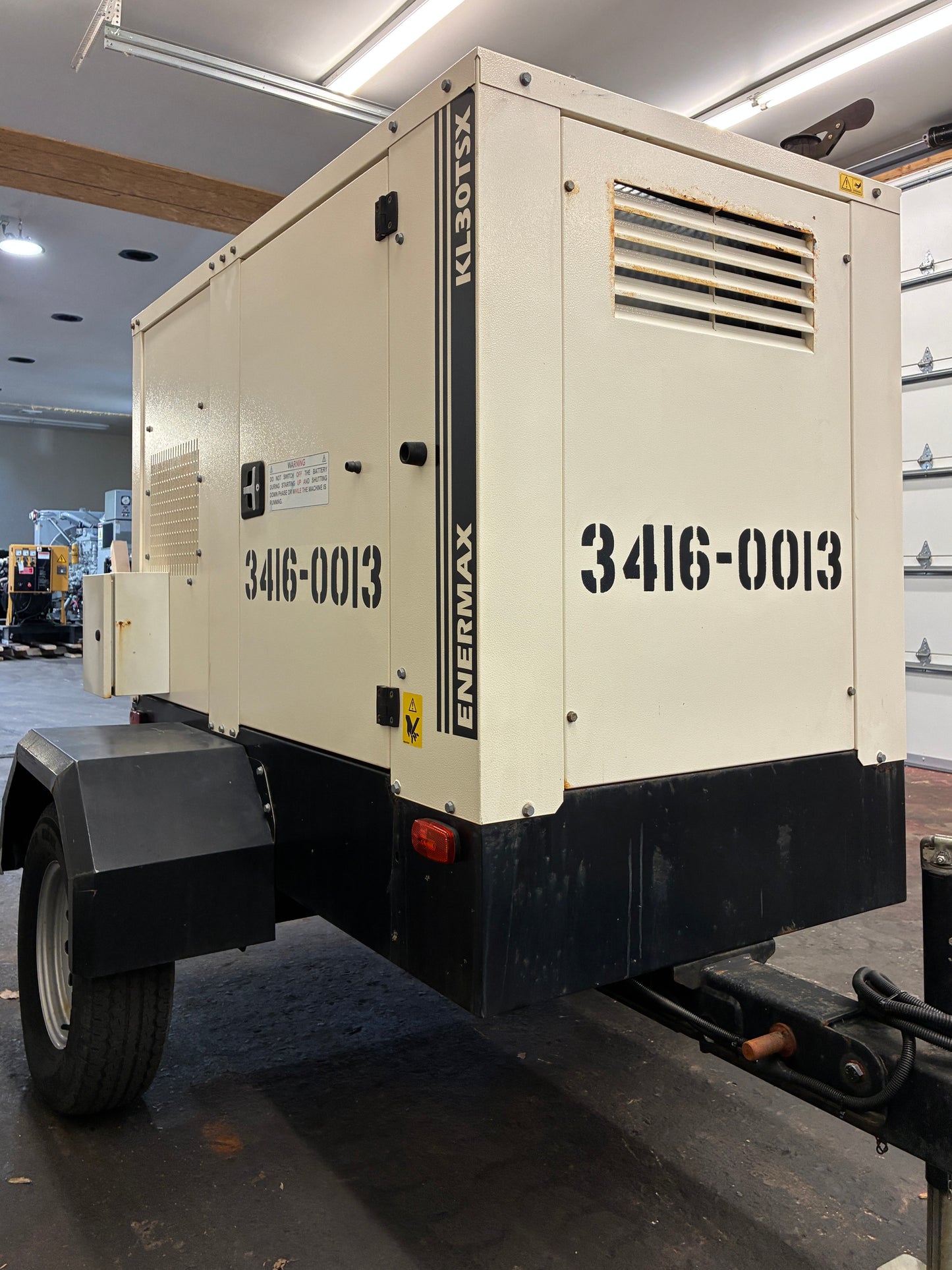 27.5KW TecnoGEN Portable Diesel Generator, 2,962 hours, 1 or 3 Phase