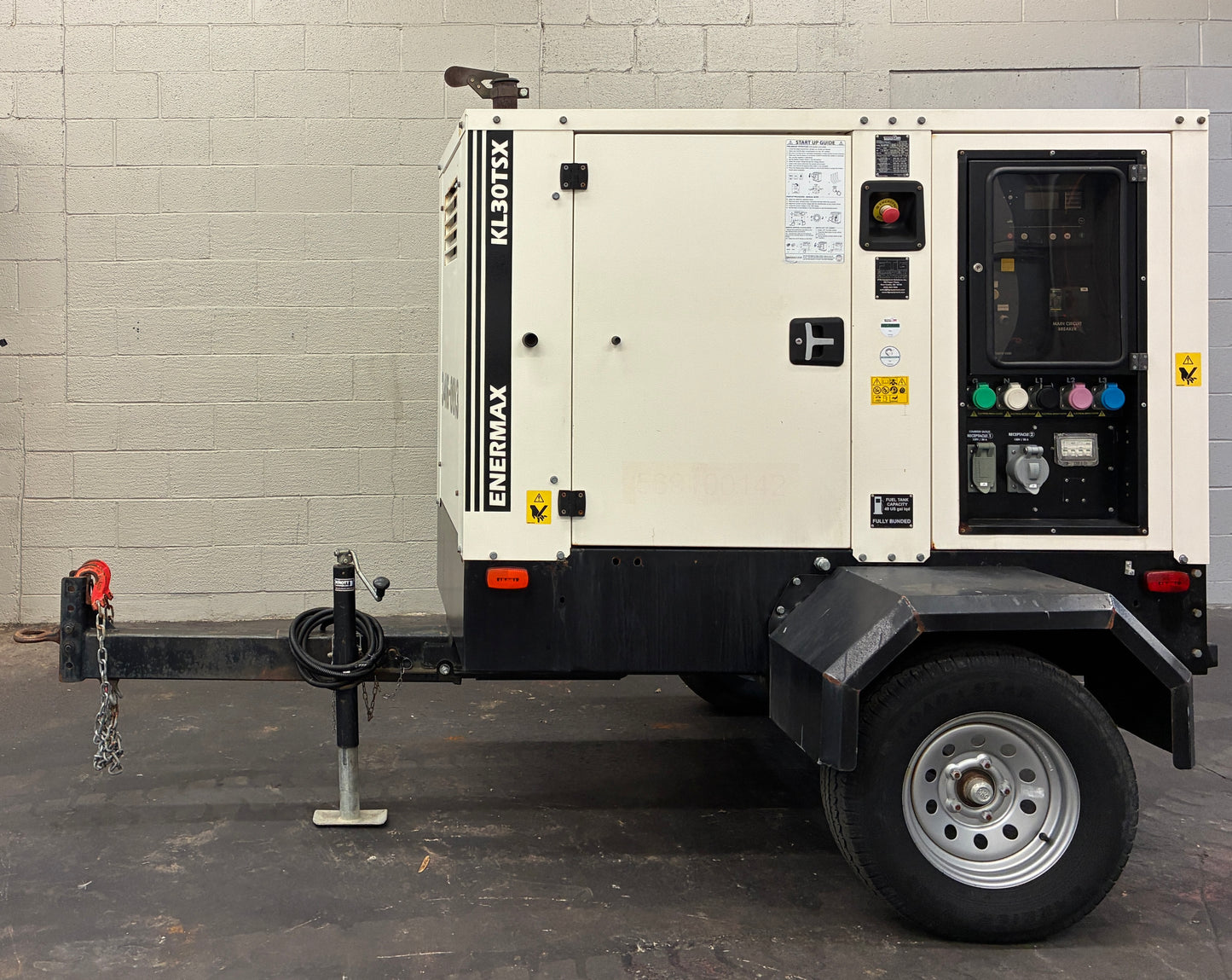 27.5KW TecnoGEN Portable Diesel Generator, 2,962 hours, 1 or 3 Phase