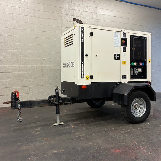 27.5KW TecnoGEN Portable Diesel Generator, 2,962 hours, 1 or 3 Phase