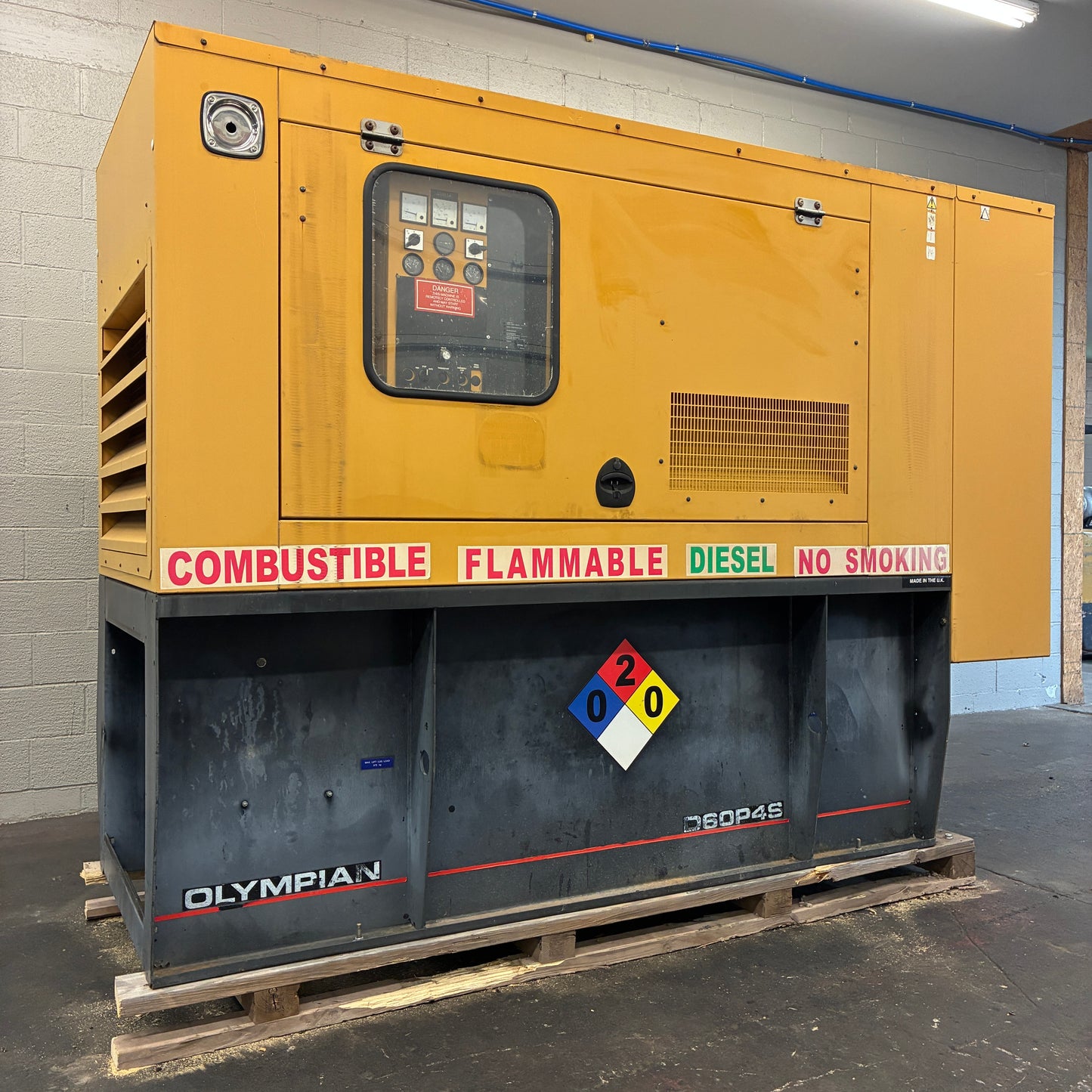 60KW CAT/Olympian Diesel Standby Generator, 518hrs, 120/240v 1P