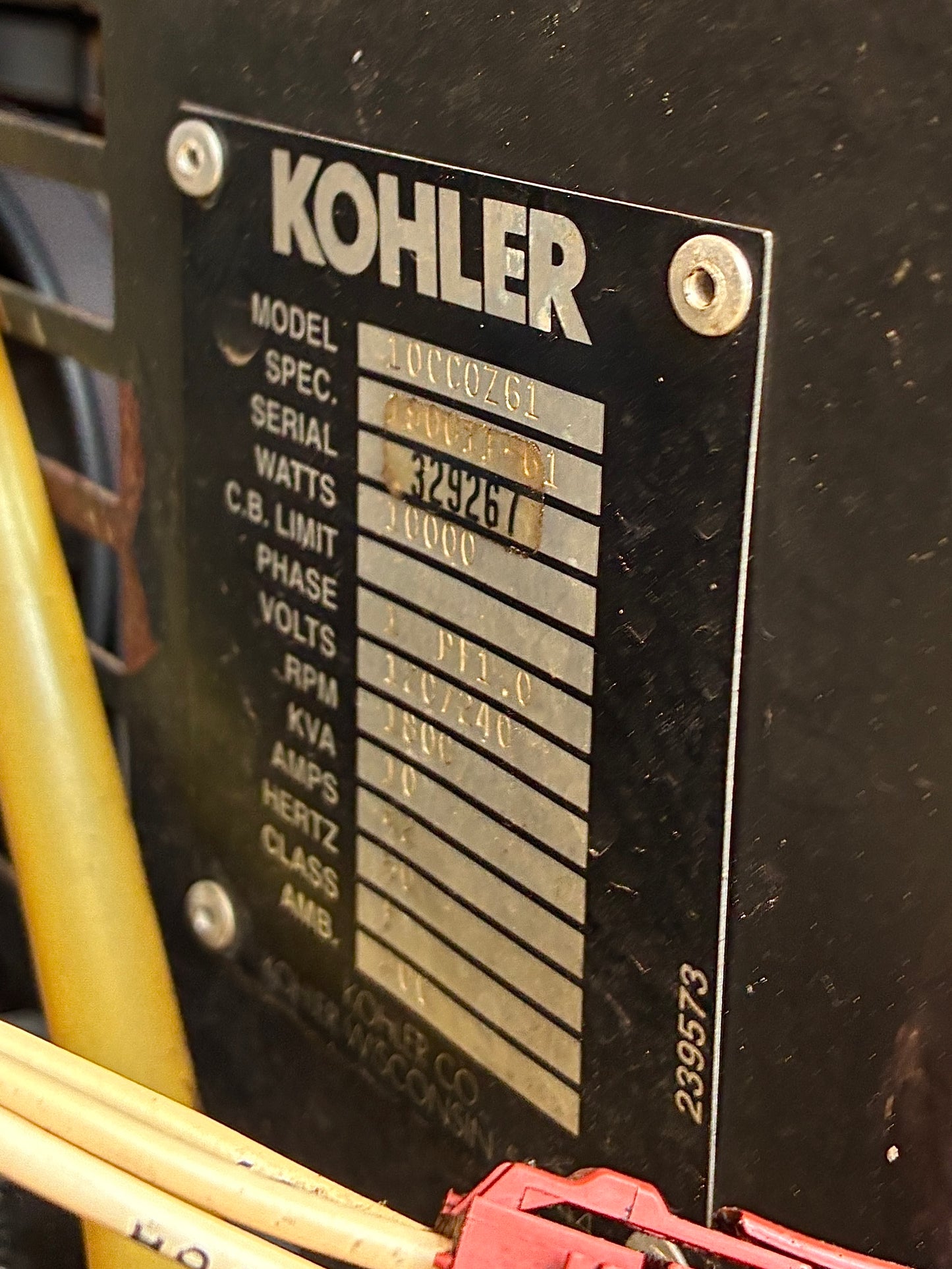 10KW Kohler Portable Diesel Generator, Kubota Diesel V1305, 120/240v 1P