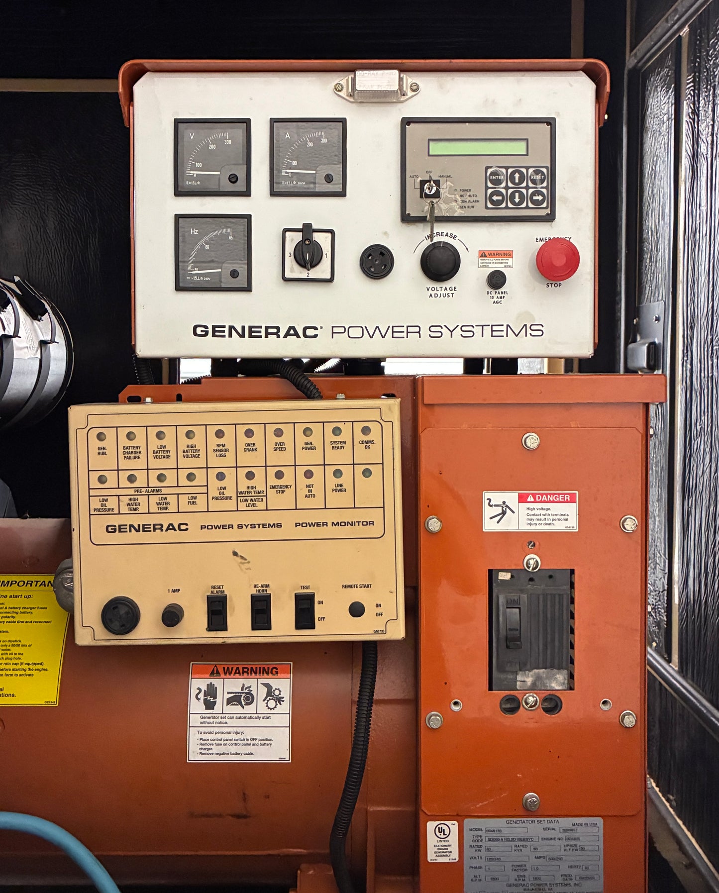 60KW Generac Mitsubishi 4D34T Diesel Standby Generator, 120/240v 1P