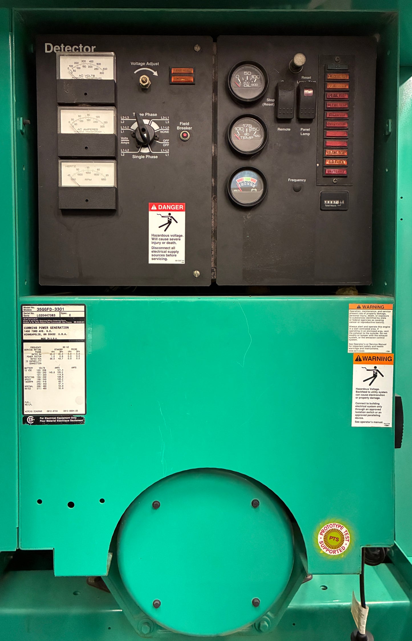 35KW Cummins Standby Generator, Natural Gas/Propane, 120/240 1P