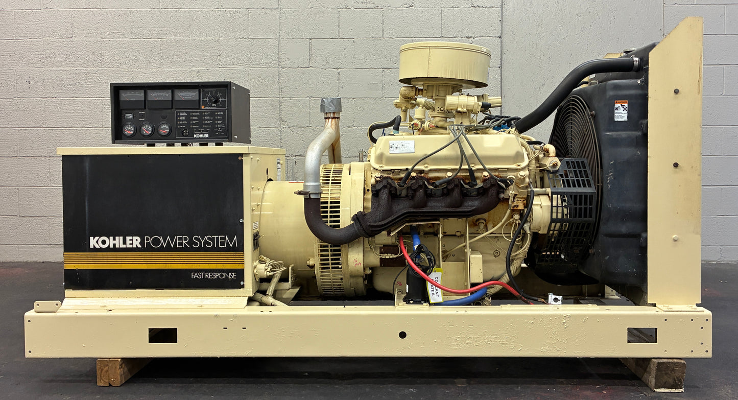 55KW Kohler Standby Generator, Natural Gas/LPG, 707 hrs, 1 or 3 Phase