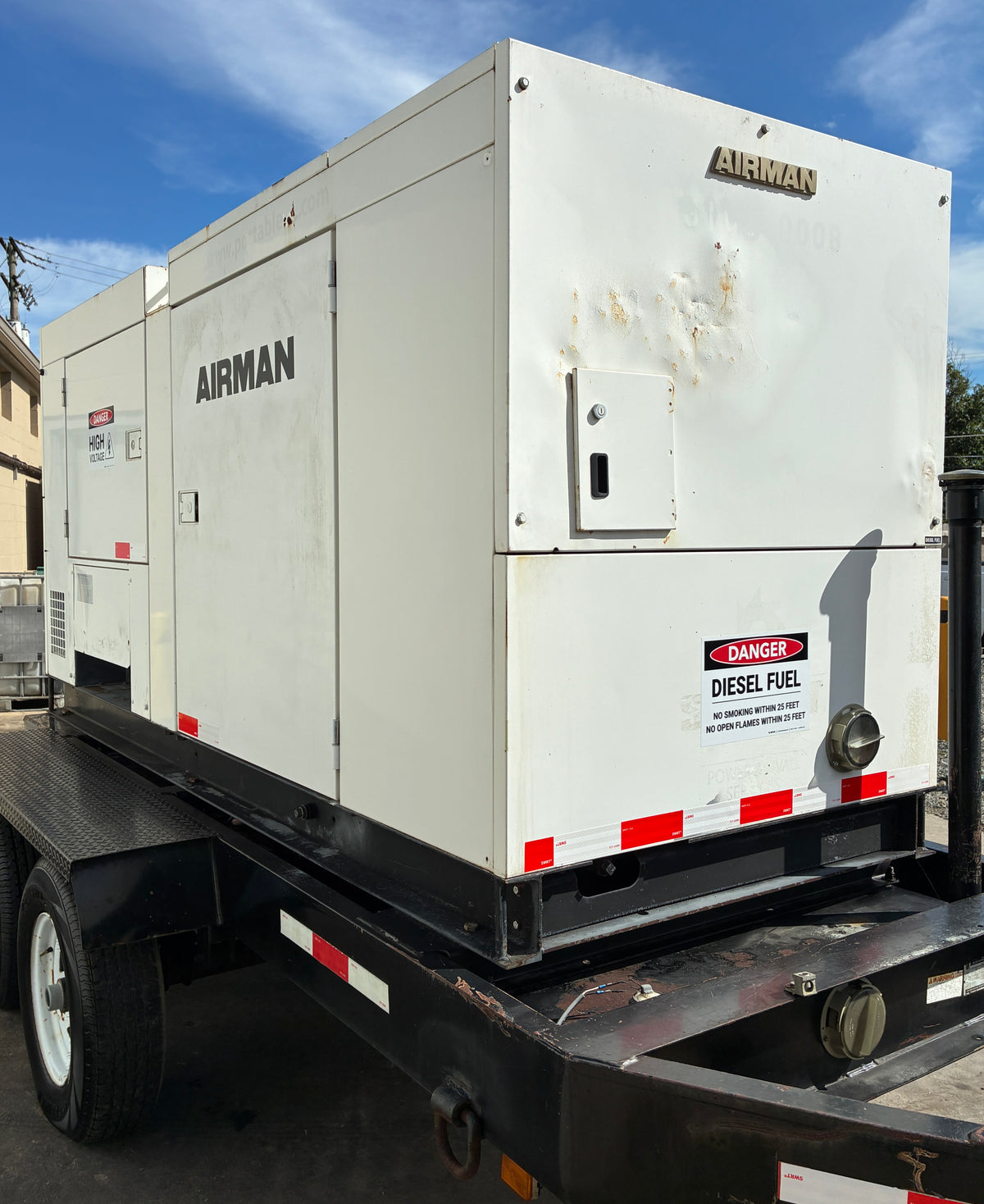 100KW Airman Portable Volvo Diesel Generator, 1 or 3 Phase, w/tank