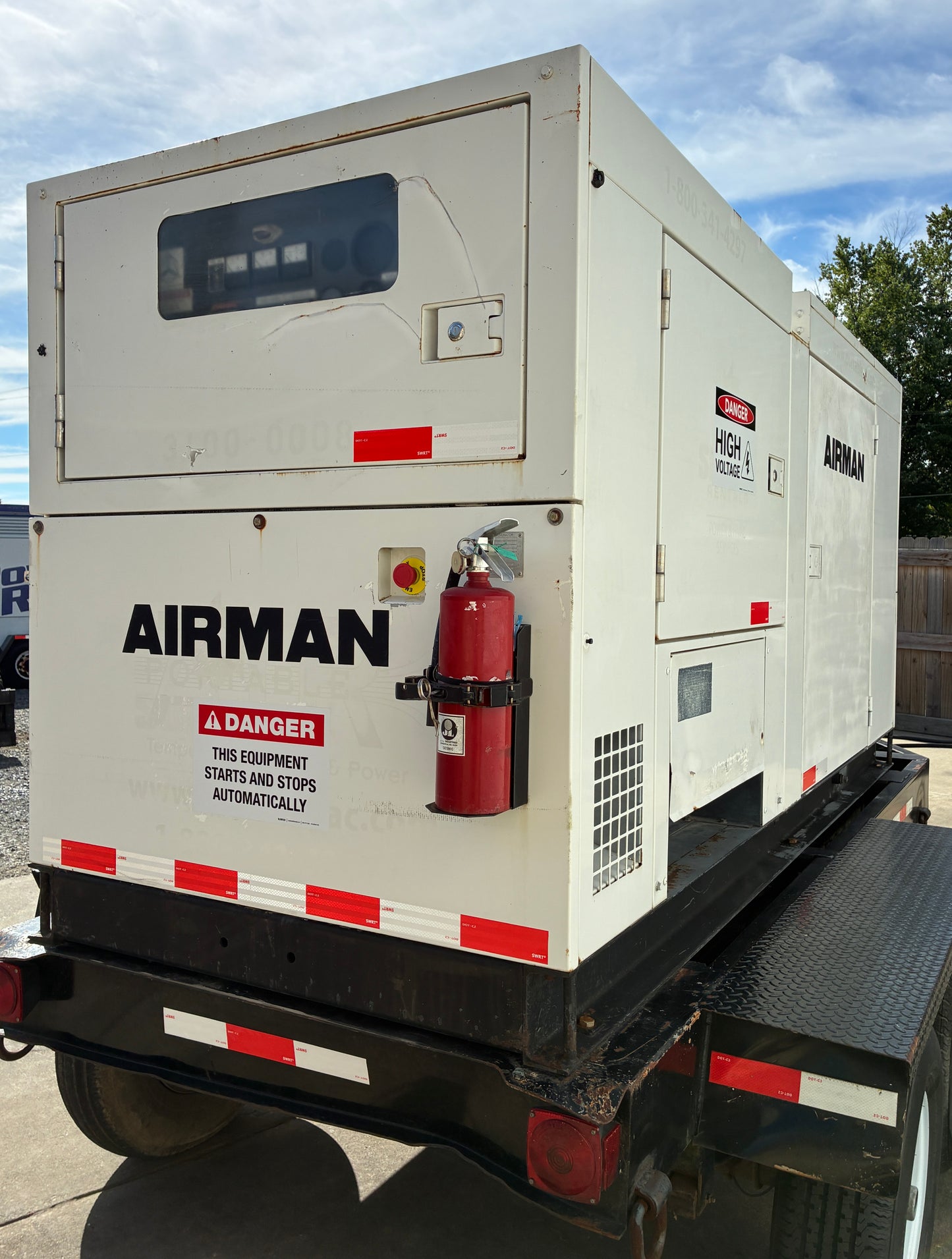 100KW Airman Portable Volvo Diesel Generator, 1 or 3 Phase, w/tank