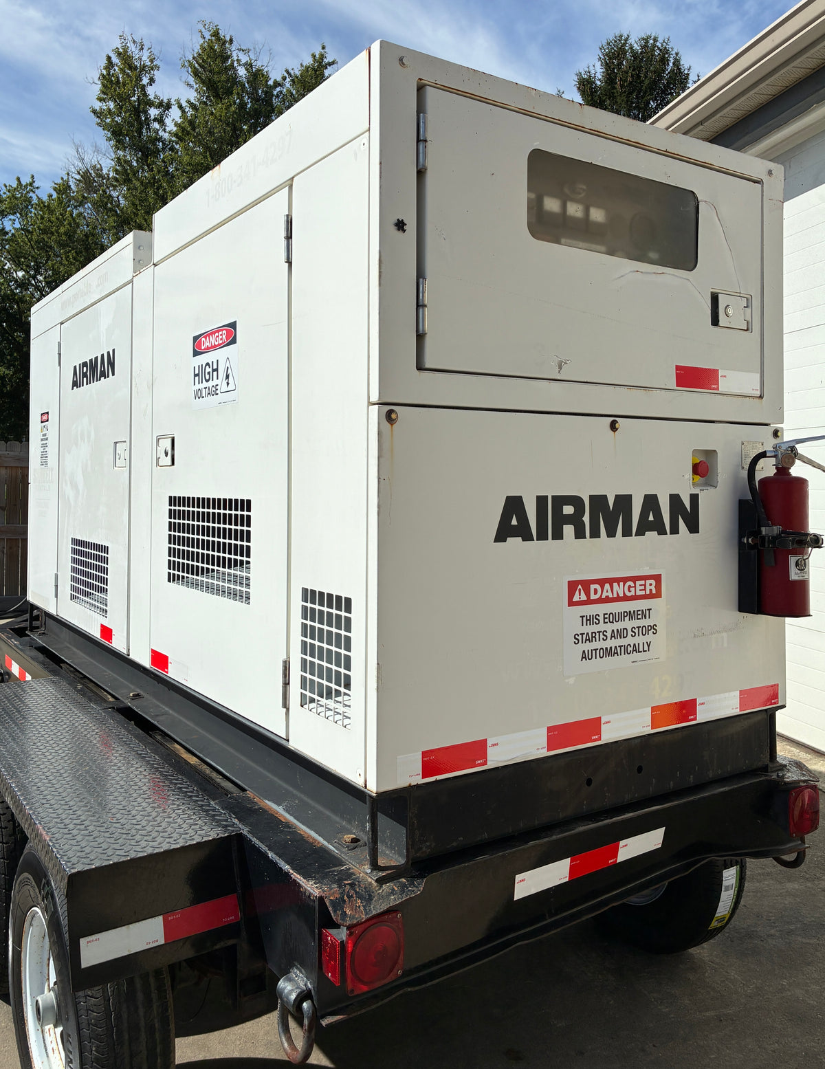 100KW Airman Portable Volvo Diesel Generator, 1 or 3 Phase, w/tank