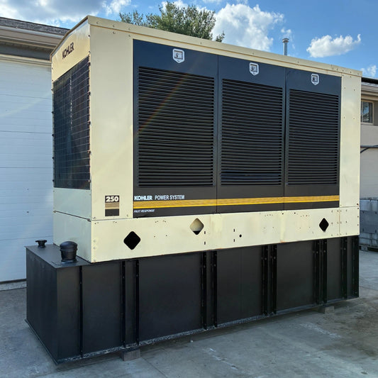 260KW Kohler Standby Detroit Diesel Generator, 1 or 3 Phase, w/ tank