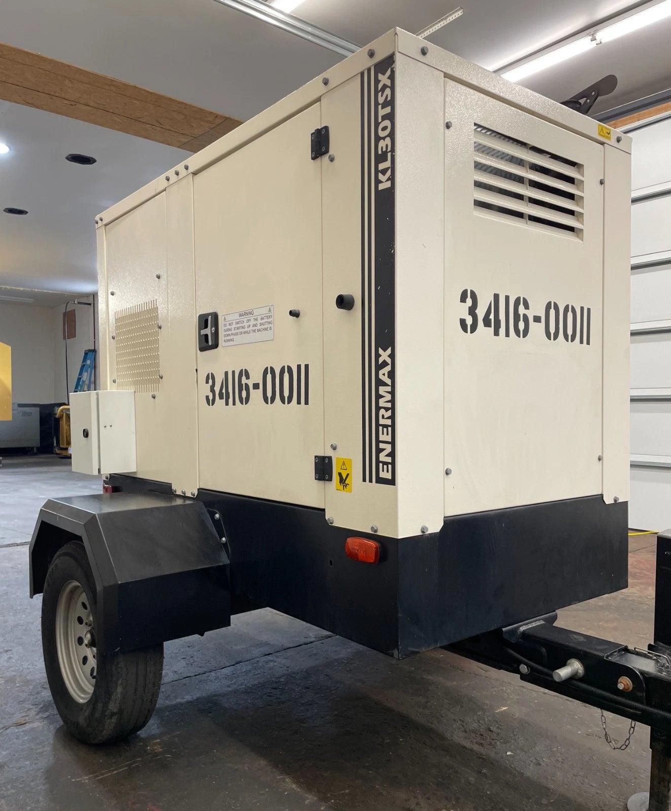 27.5KW TecnoGEN Portable Diesel Generator, 5,785 hours, 1 or 3 Phase