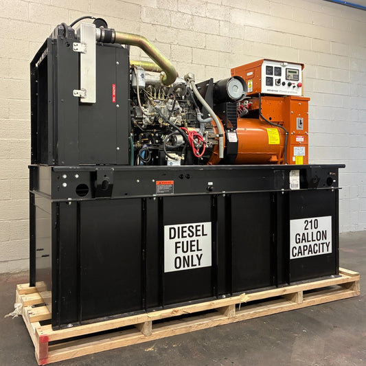 60KW Generac Diesel Standby Generator, 514hrs, 120/240v 1P, w/ tank