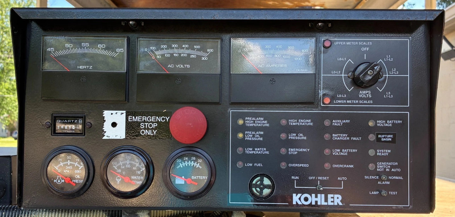 260KW Kohler Standby Detroit Diesel Generator, 1 or 3 Phase, w/ tank