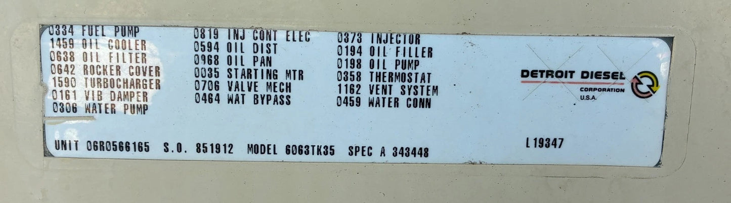 260KW Kohler Standby Detroit Diesel Generator, 1 or 3 Phase, w/ tank