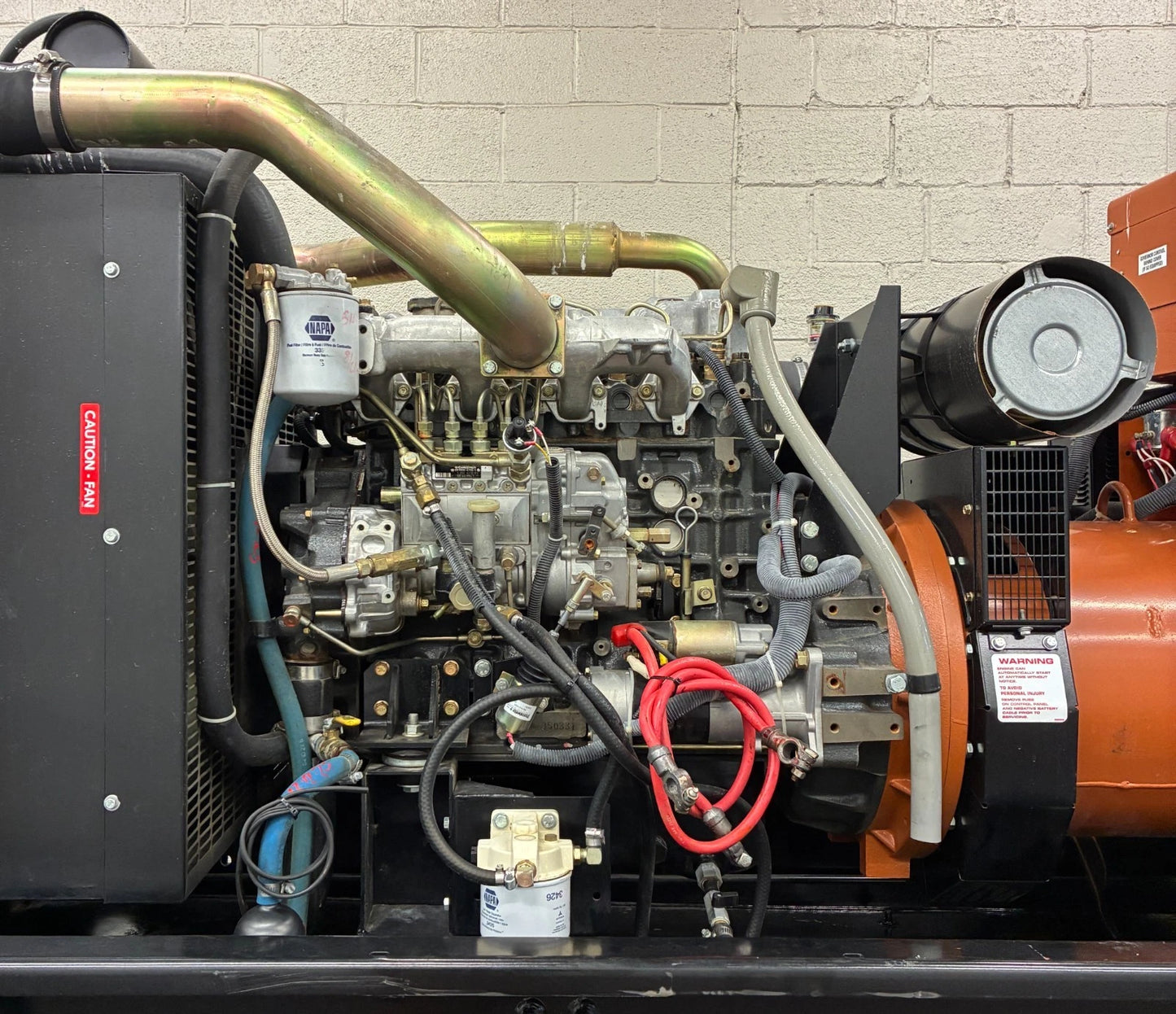 60KW Generac Diesel Standby Generator, 514hrs, 120/240v 1P, w/ tank